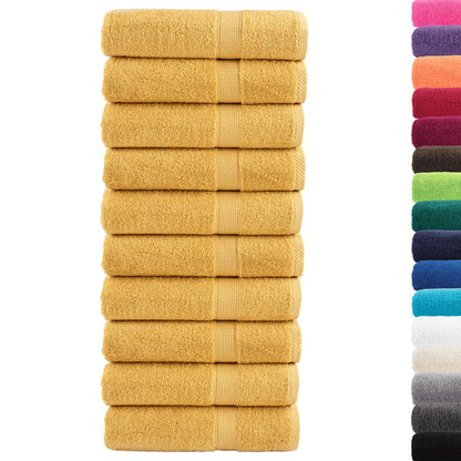vidaXL Serviettes de douche de qualité supérieure 10pcs doré 100%coton