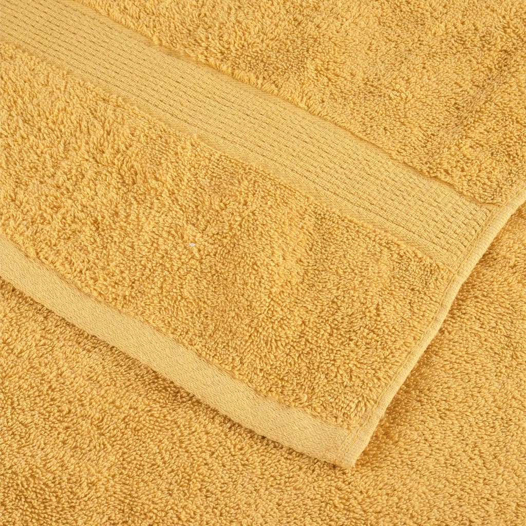 vidaXL Serviettes de douche de qualité supérieure 10pcs doré 100%coton