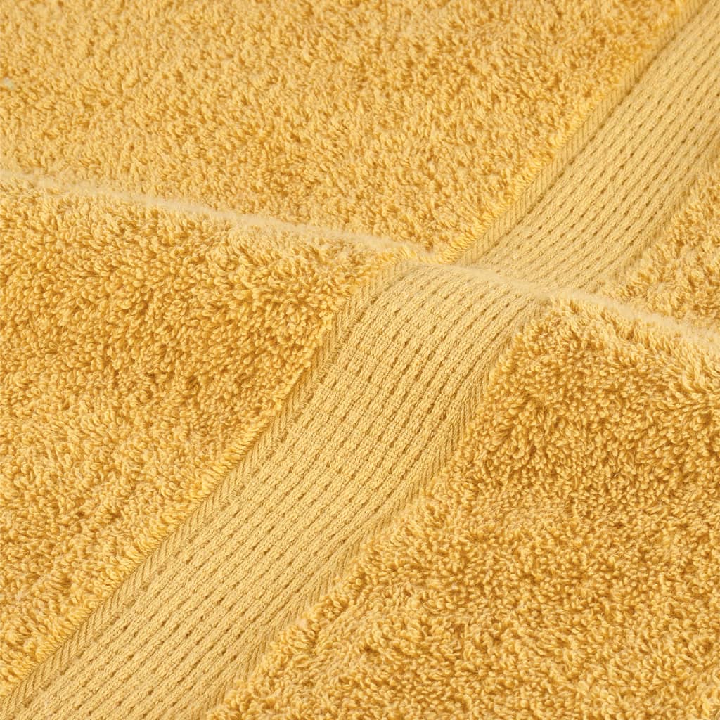 vidaXL Serviettes de douche de qualité supérieure 10pcs doré 100%coton