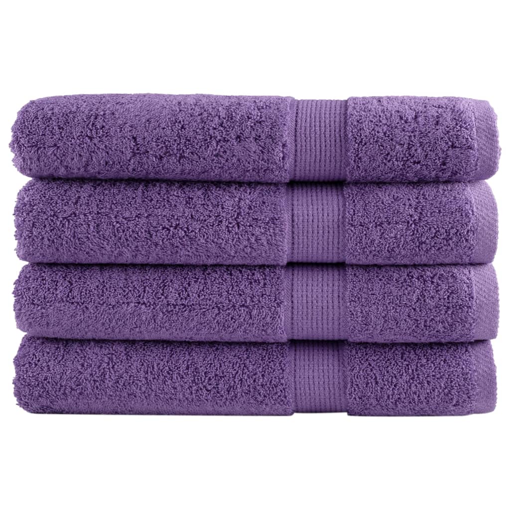 vidaXL Serviettes de qualité supérieure 4 pcs violet 100% coton