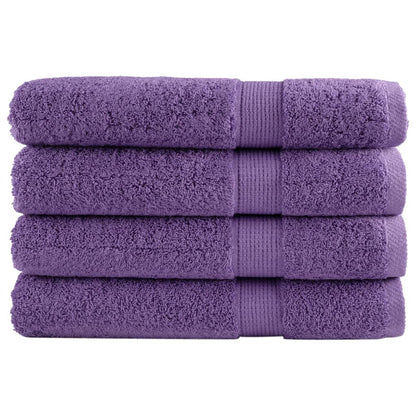 vidaXL Serviettes de qualité supérieure 4 pcs violet 100% coton