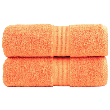 vidaXL Gants de toilette de qualité supérieure 2 pcs orange 100% coton