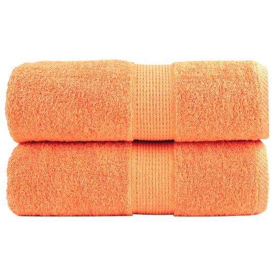 vidaXL Gants de toilette de qualité supérieure 2 pcs orange 100% coton