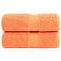 vidaXL Gants de toilette de qualité supérieure 2 pcs orange 100% coton