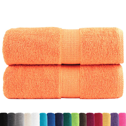 vidaXL Gants de toilette de qualité supérieure 2 pcs orange 100% coton