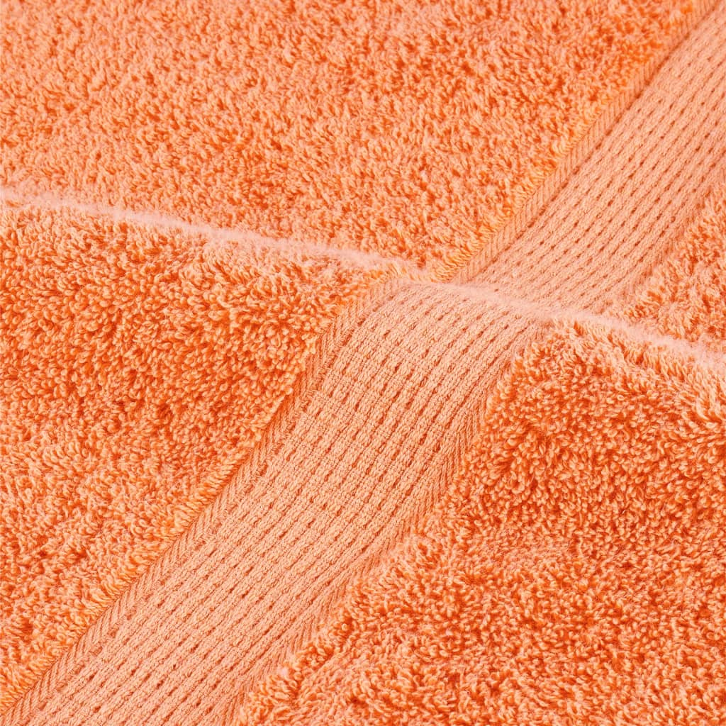 vidaXL Gants de toilette de qualité supérieure 2 pcs orange 100% coton