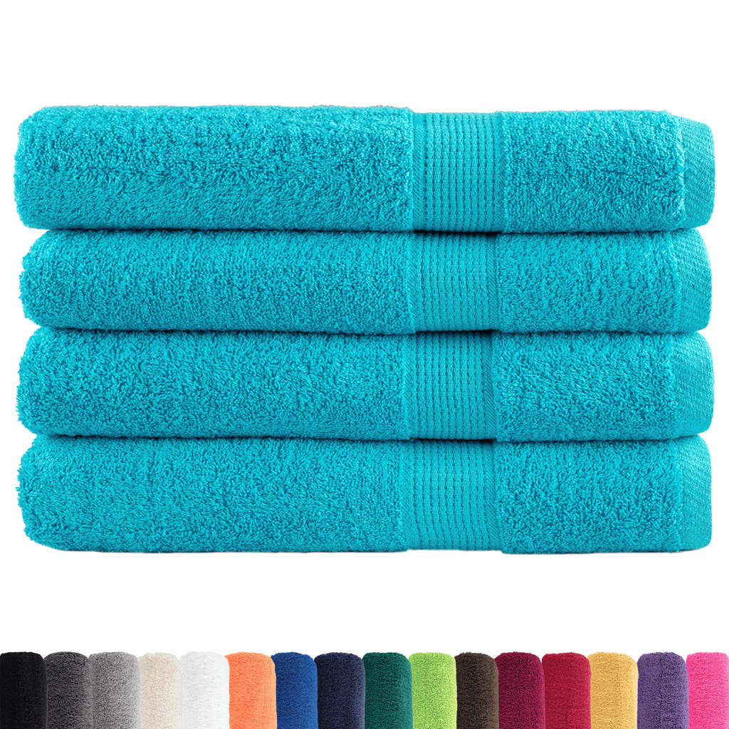 vidaXL Serviettes de sauna de qualité supérieure 4 pcs 100% coton