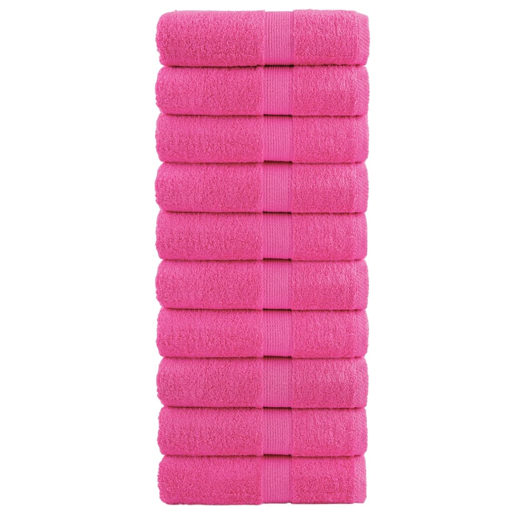 vidaXL Gants de toilette de qualité supérieure 10 pcs rose 100% coton