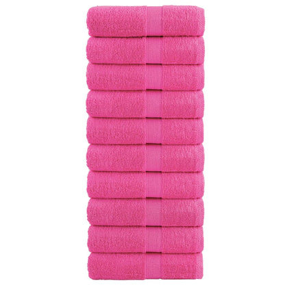 vidaXL Gants de toilette de qualité supérieure 10 pcs rose 100% coton