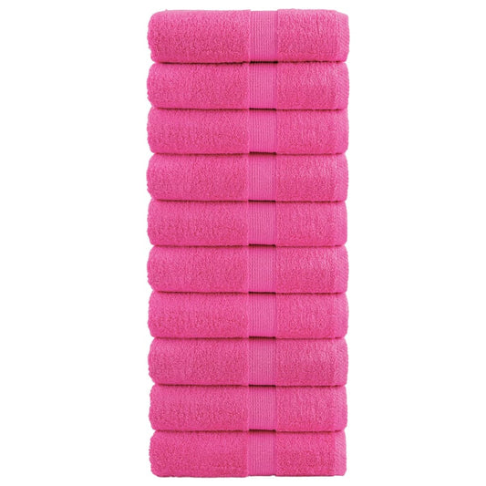 vidaXL Gants de toilette de qualité supérieure 10 pcs rose 100% coton