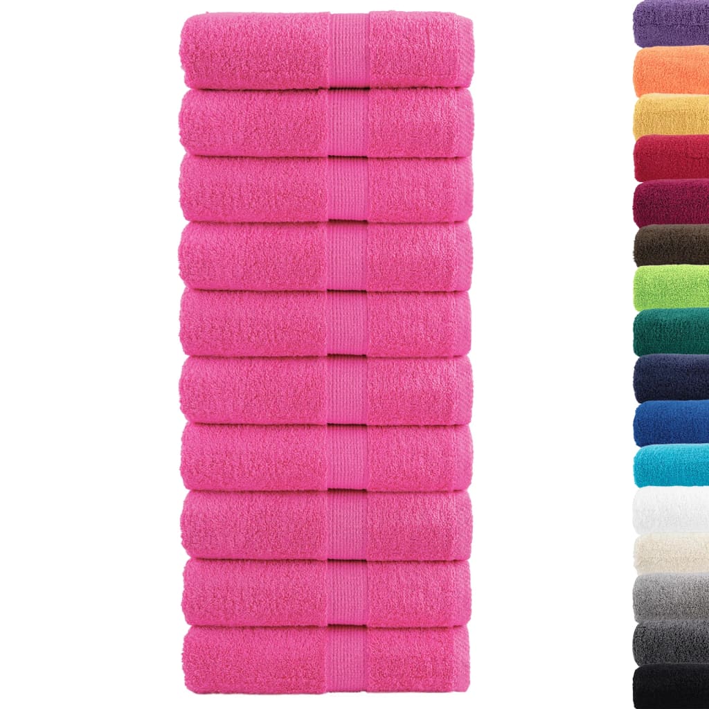 vidaXL Gants de toilette de qualité supérieure 10 pcs rose 100% coton