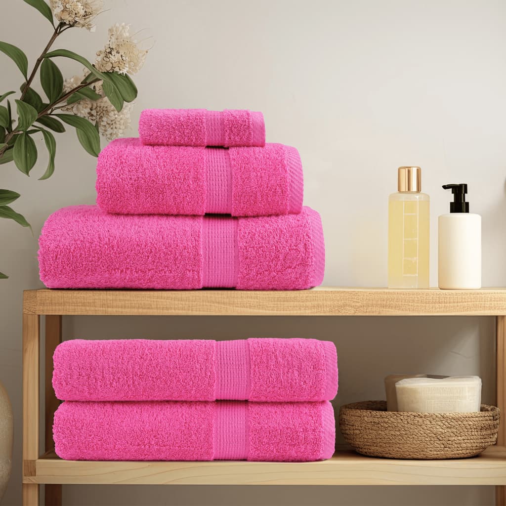 vidaXL Gants de toilette de qualité supérieure 10 pcs rose 100% coton