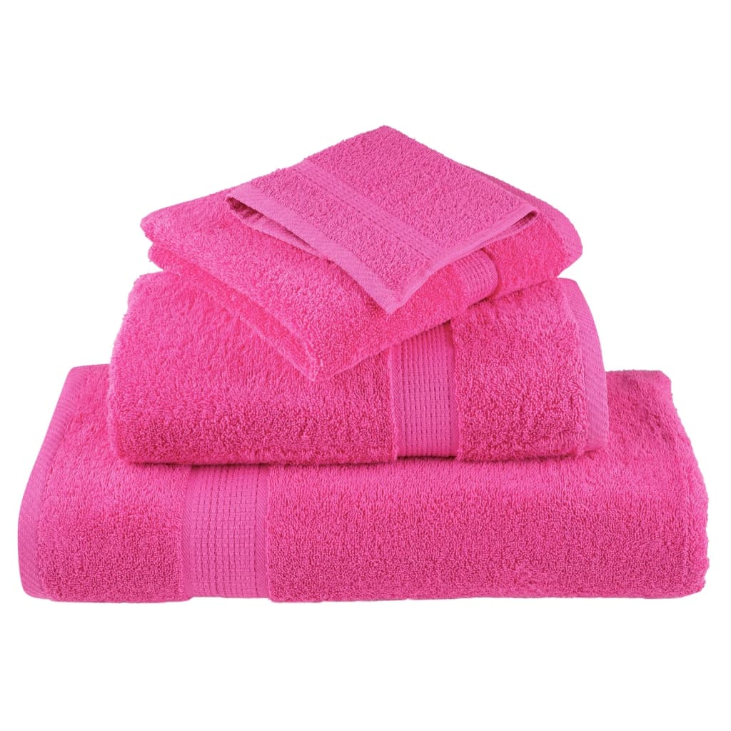 vidaXL Gants de toilette de qualité supérieure 10 pcs rose 100% coton