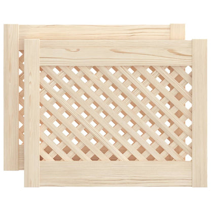 vidaXL Portes d'armoires en treillis 2 pcs 49,5x39,5 cm pin massif