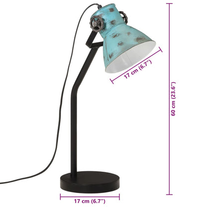 vidaXL Lampe de bureau 25 W bleu délavé 17x17x60 cm E27