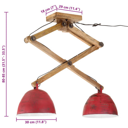 vidaXL Plafonnier 25 W rouge délavé 29x18x85 cm E27