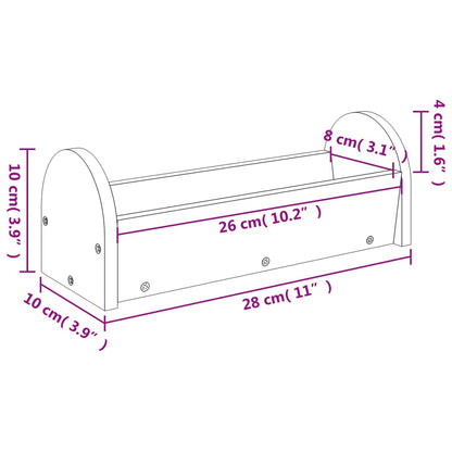 vidaXL Mangeoire à foin pour lapins 28x10x10 cm bois massif de sapin