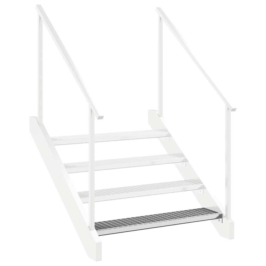 vidaXL Escalier en caillebotis 90x24x7 cm acier galvanisé