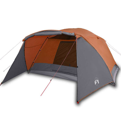 vidaXL Tente de camping et porche 4 personnes gris orange imperméable
