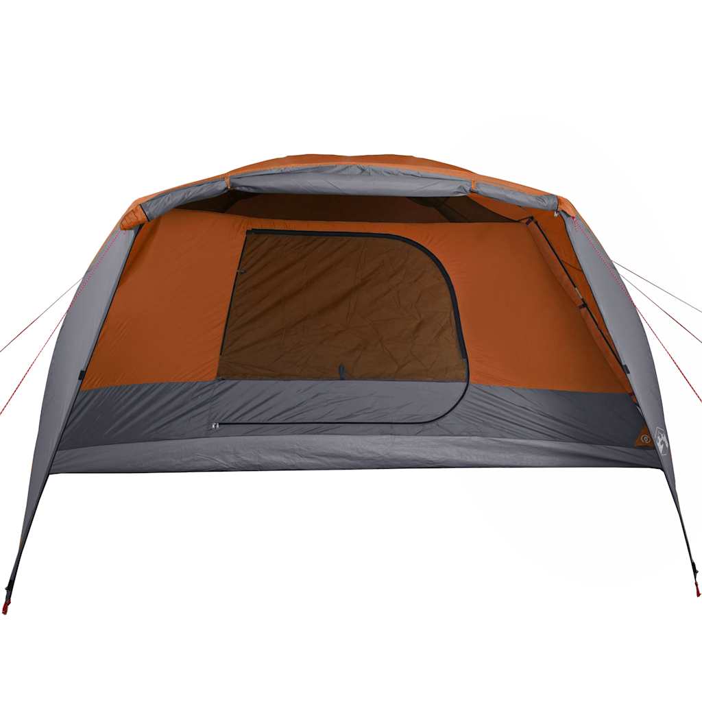 vidaXL Tente de camping et porche 4 personnes gris orange imperméable