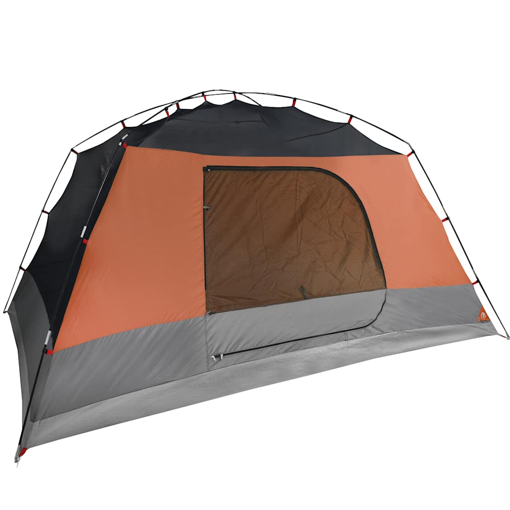 vidaXL Tente de camping et porche 4 personnes gris orange imperméable