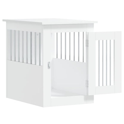 vidaXL Meuble de cage pour chiens blanc 45x62x59 cm bois d'ingénierie