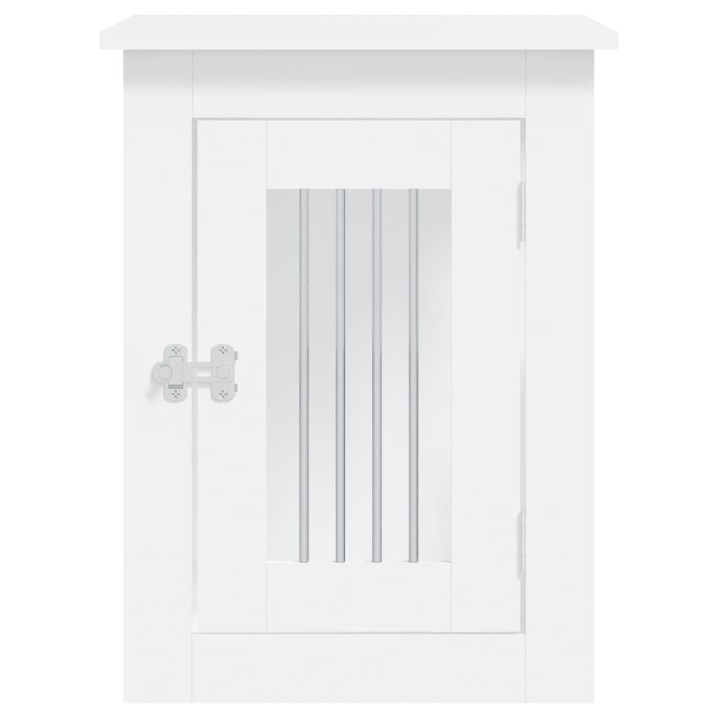 vidaXL Meuble de cage pour chiens blanc 45x62x59 cm bois d'ingénierie