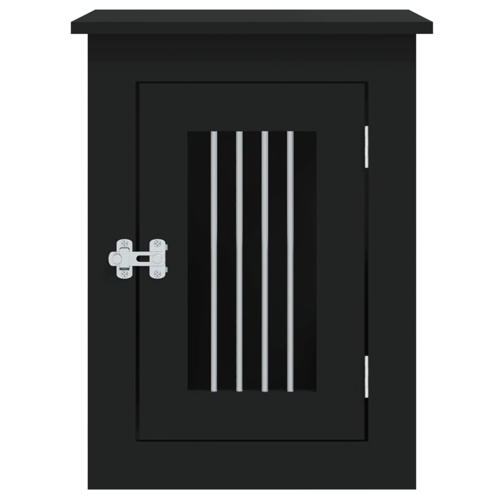 vidaXL Meuble de cage pour chiens noir 45x62x59 cm bois d'ingénierie