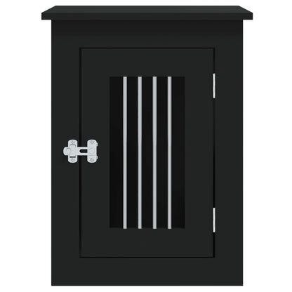 vidaXL Meuble de cage pour chiens noir 45x62x59 cm bois d'ingénierie