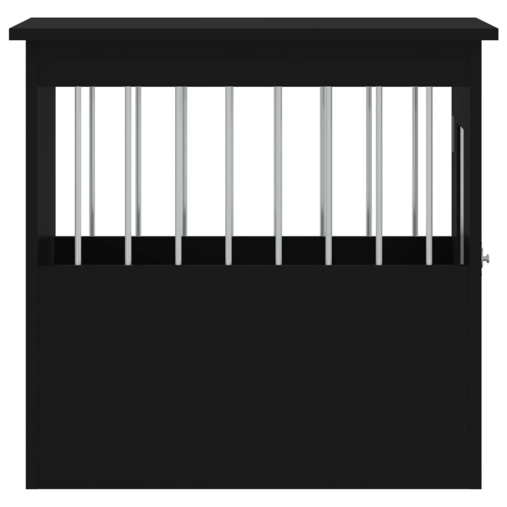 vidaXL Meuble de cage pour chiens noir 45x62x59 cm bois d'ingénierie