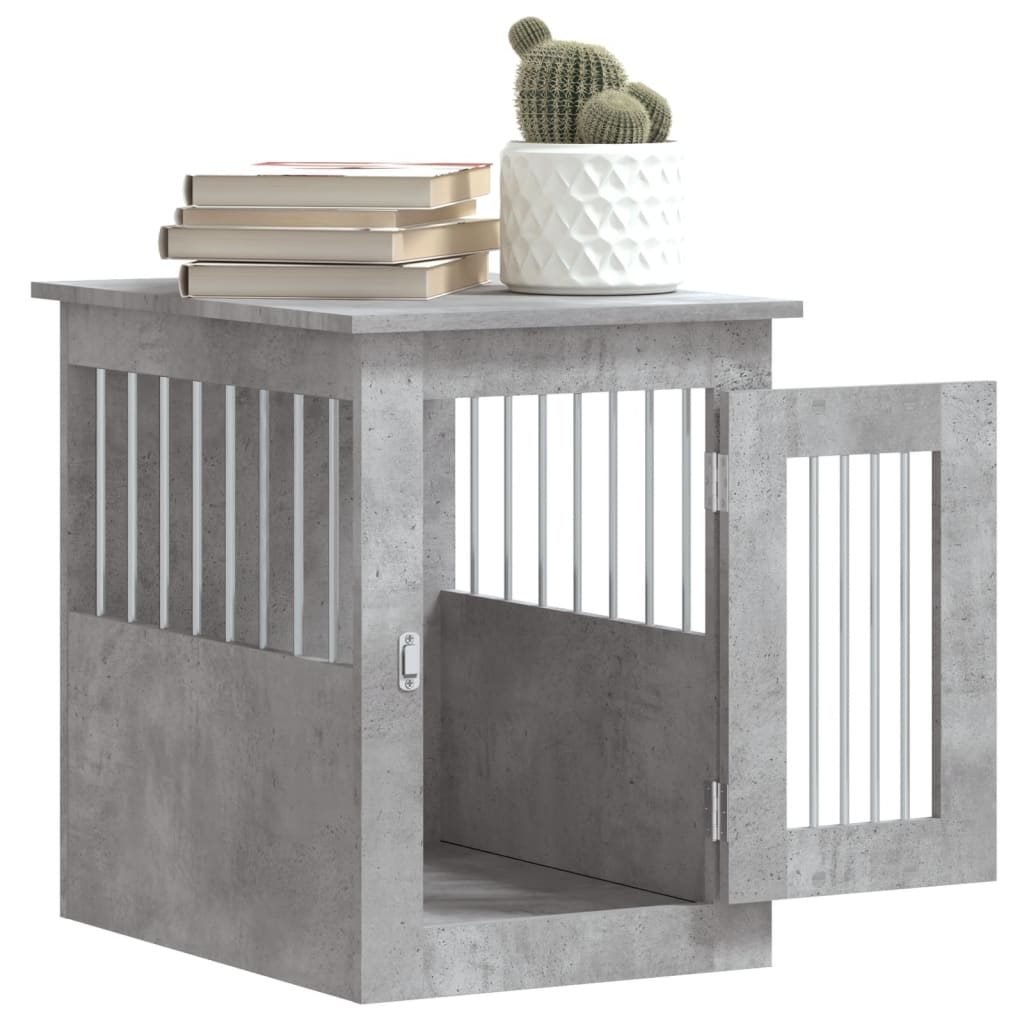 vidaXL Meuble de cage pour chiens gris béton 45x62x59 cm