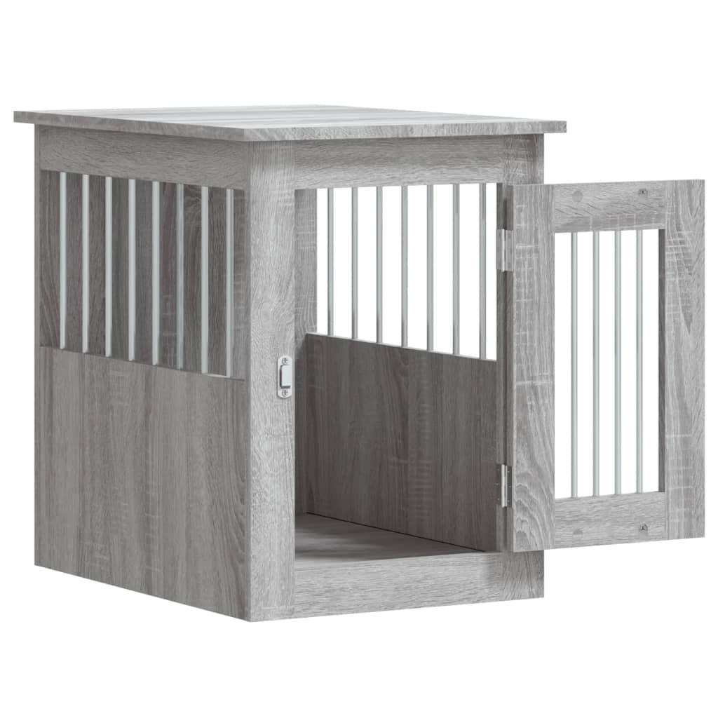 vidaXL Meuble de cage pour chiens sonoma gris 45x62x59 cm