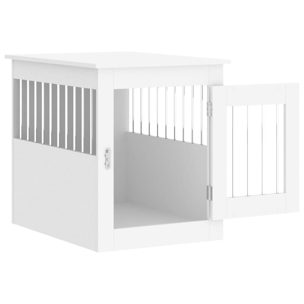 vidaXL Meuble de cage pour chiens blanc 55x75x65 cm bois d'ingénierie