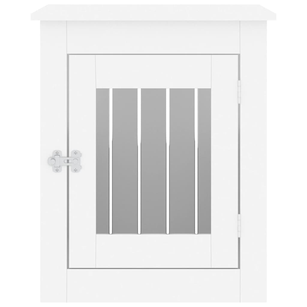 vidaXL Meuble de cage pour chiens blanc 55x75x65 cm bois d'ingénierie