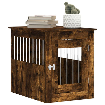 vidaXL Meuble de cage pour chiens chêne fumé 55x75x65 cm