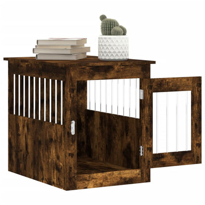 vidaXL Meuble de cage pour chiens chêne fumé 55x75x65 cm