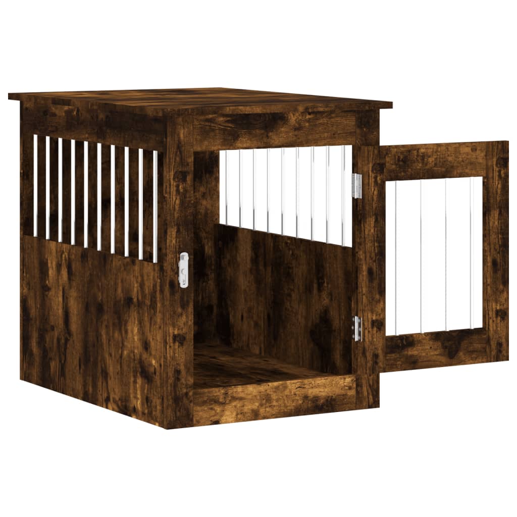 vidaXL Meuble de cage pour chiens chêne fumé 55x75x65 cm