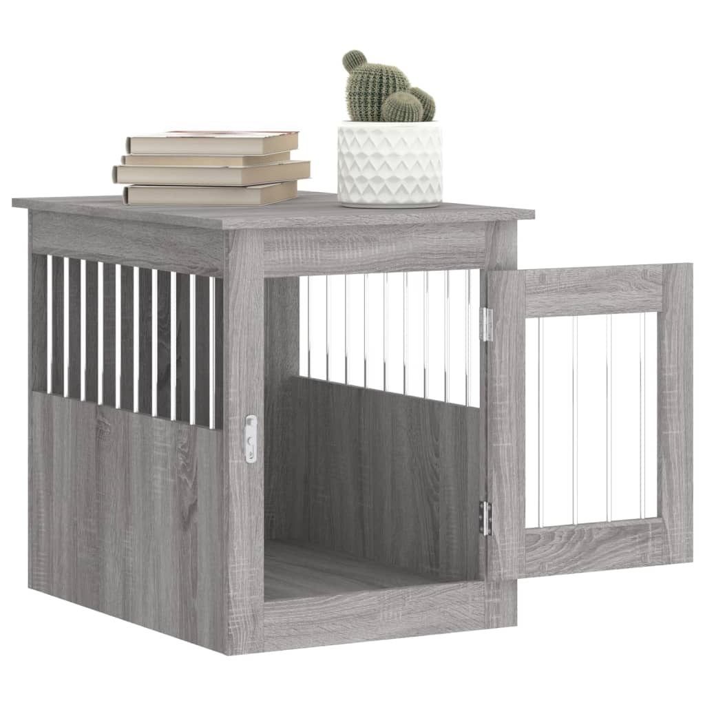 vidaXL Meuble de cage pour chiens sonoma gris 55x75x65 cm