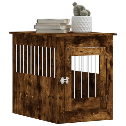 vidaXL Meuble de cage pour chiens chêne fumé 55x80x68 cm