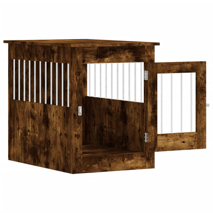 vidaXL Meuble de cage pour chiens chêne fumé 55x80x68 cm