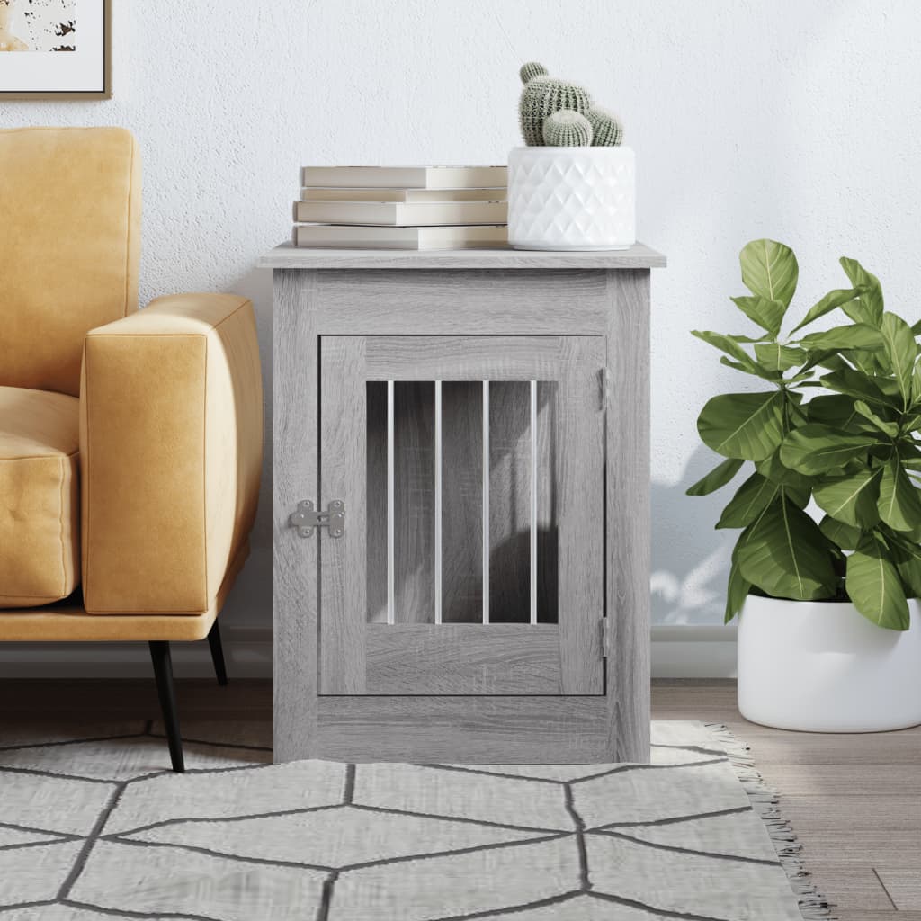 vidaXL Meuble de cage pour chiens sonoma gris 55x80x68 cm