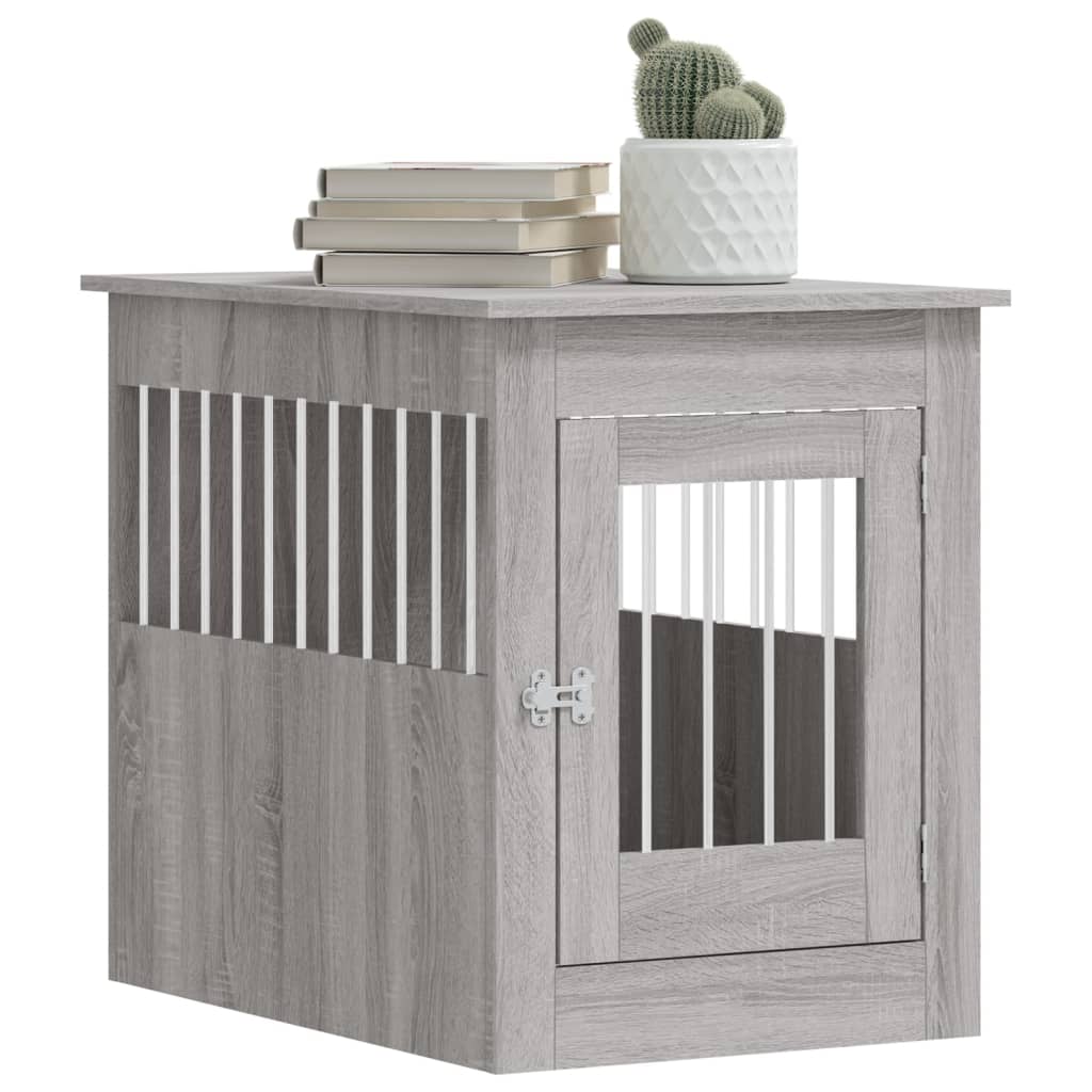 vidaXL Meuble de cage pour chiens sonoma gris 55x80x68 cm