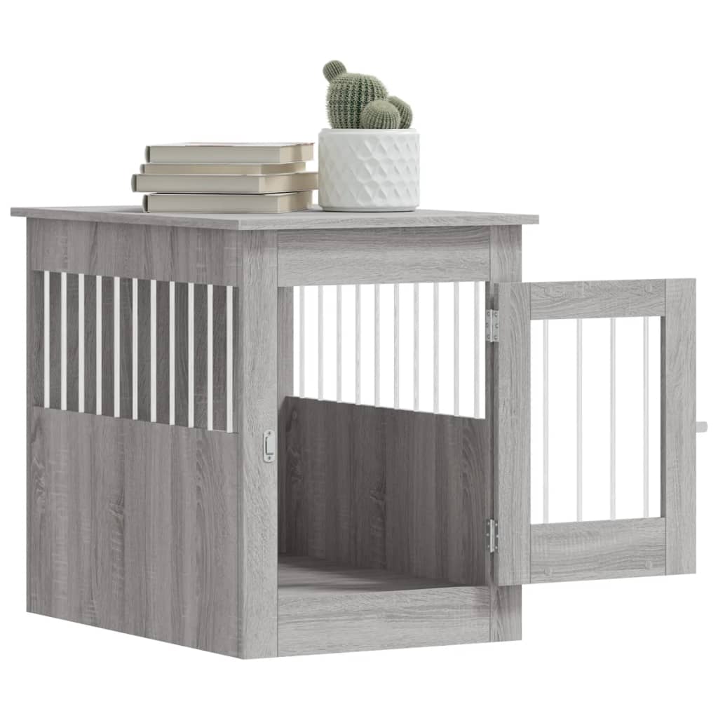 vidaXL Meuble de cage pour chiens sonoma gris 55x80x68 cm