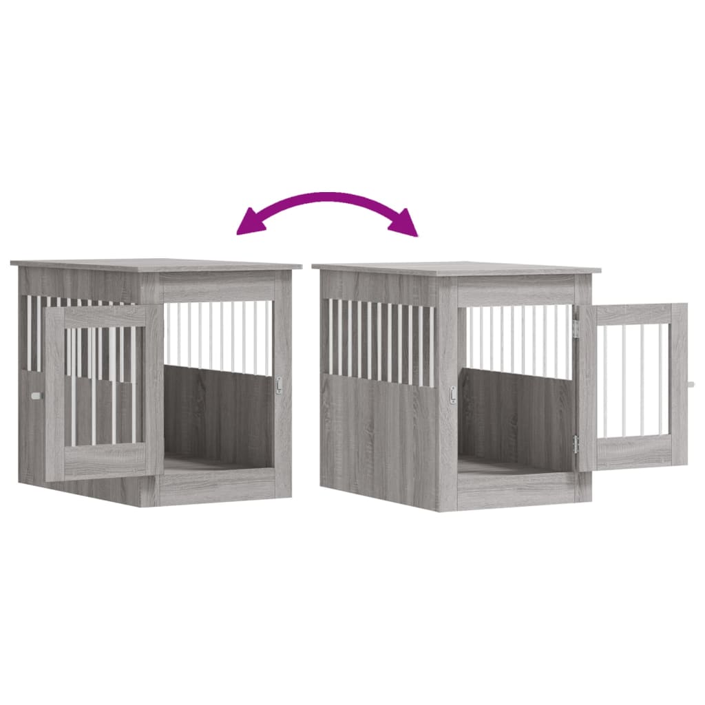 vidaXL Meuble de cage pour chiens sonoma gris 55x80x68 cm