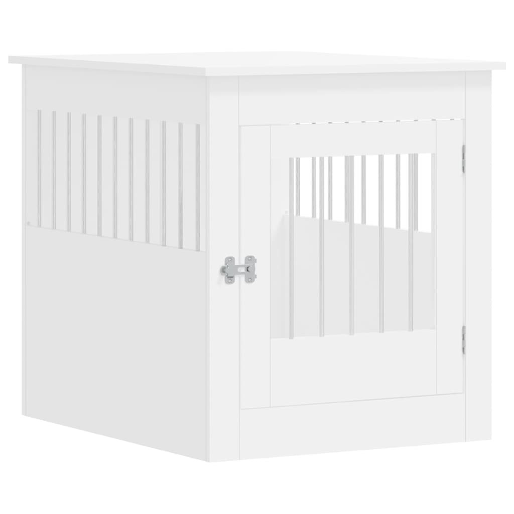 vidaXL Meuble de cage pour chiens blanc 64,5x80x71cm bois d'ingénierie