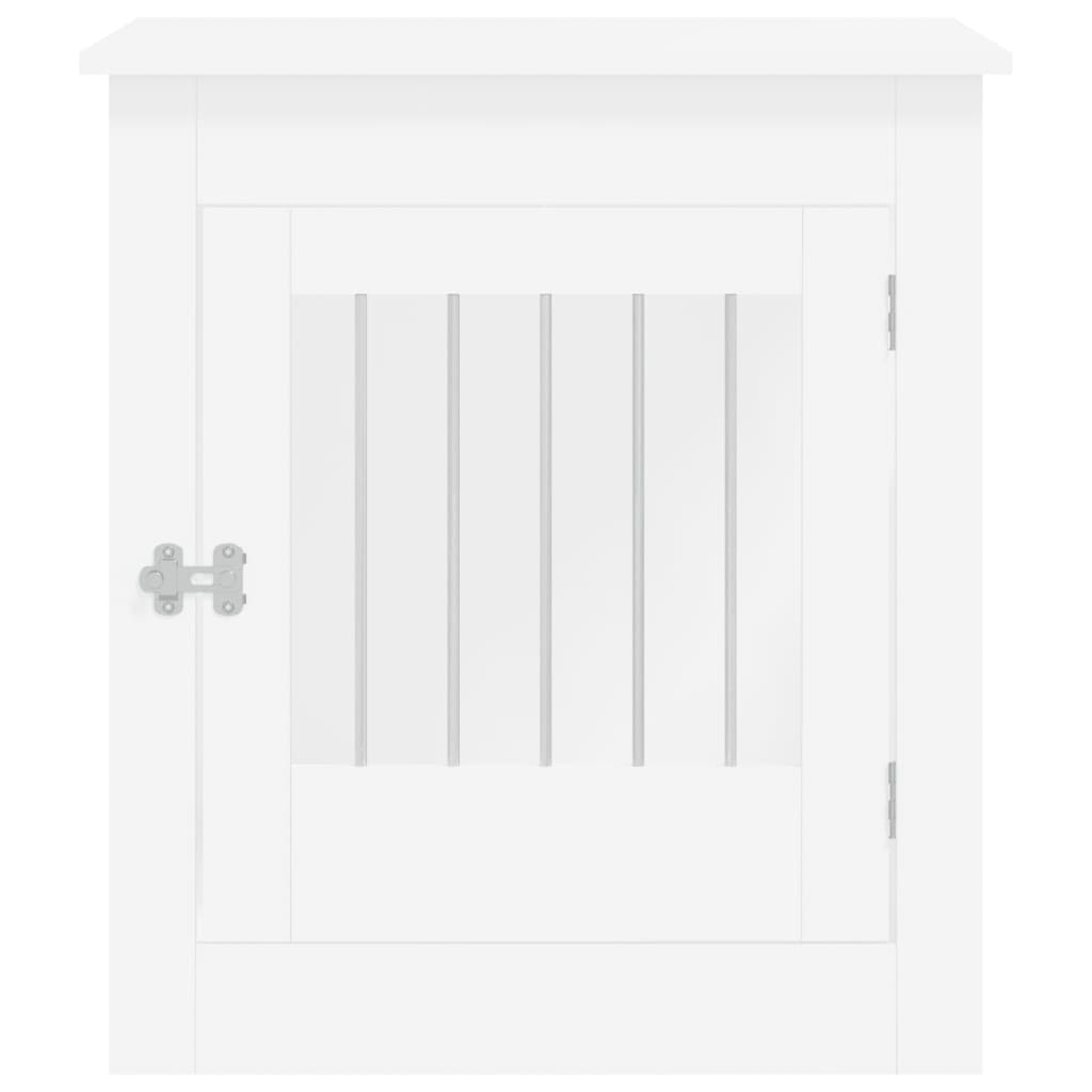 vidaXL Meuble de cage pour chiens blanc 64,5x80x71cm bois d'ingénierie