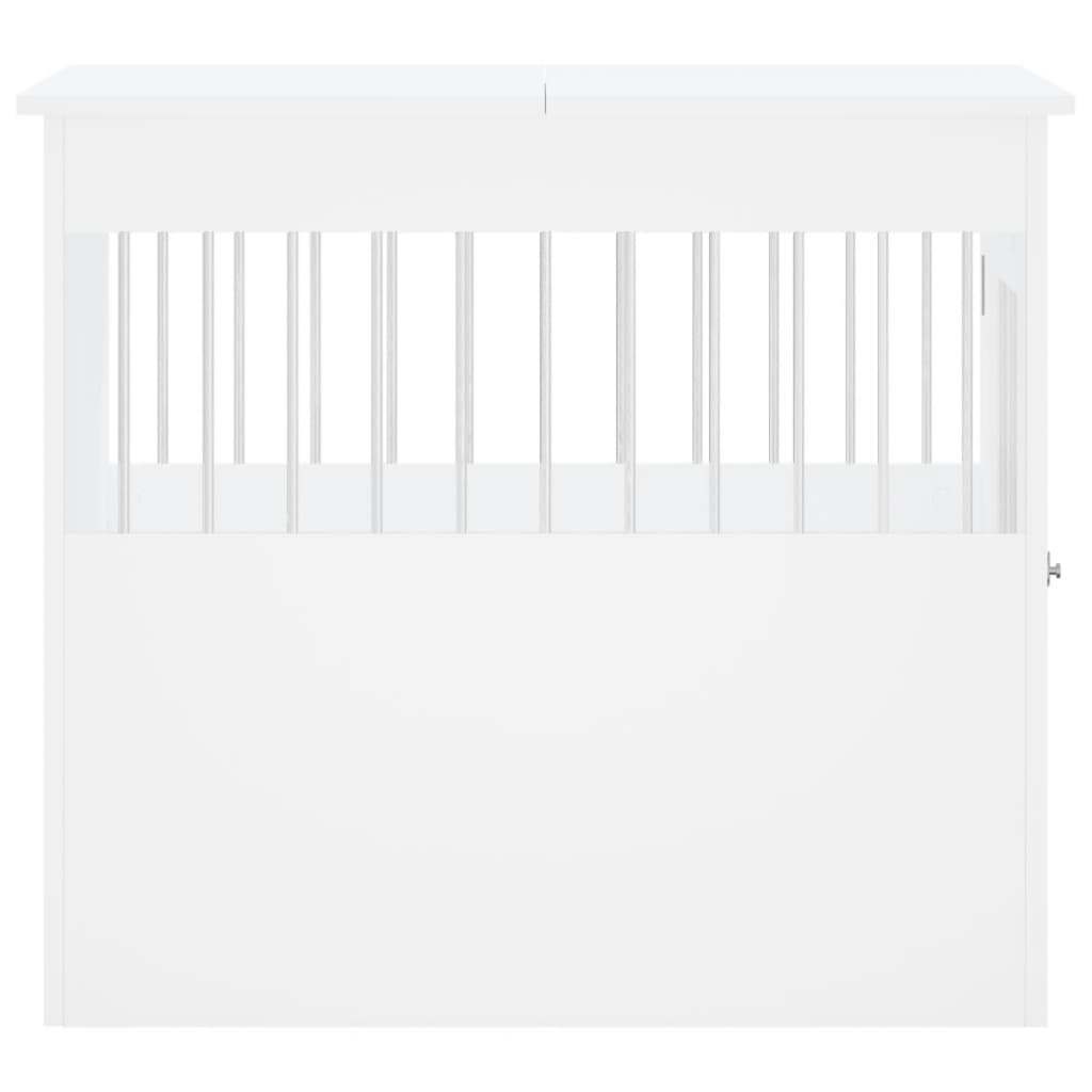 vidaXL Meuble de cage pour chiens blanc 64,5x80x71cm bois d'ingénierie