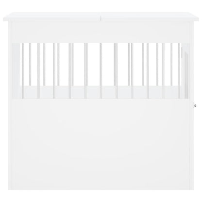 vidaXL Meuble de cage pour chiens blanc 64,5x80x71cm bois d'ingénierie