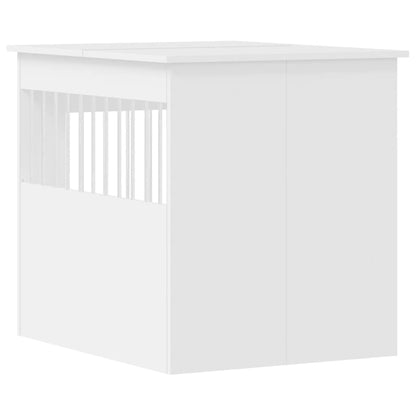 vidaXL Meuble de cage pour chiens blanc 64,5x80x71cm bois d'ingénierie