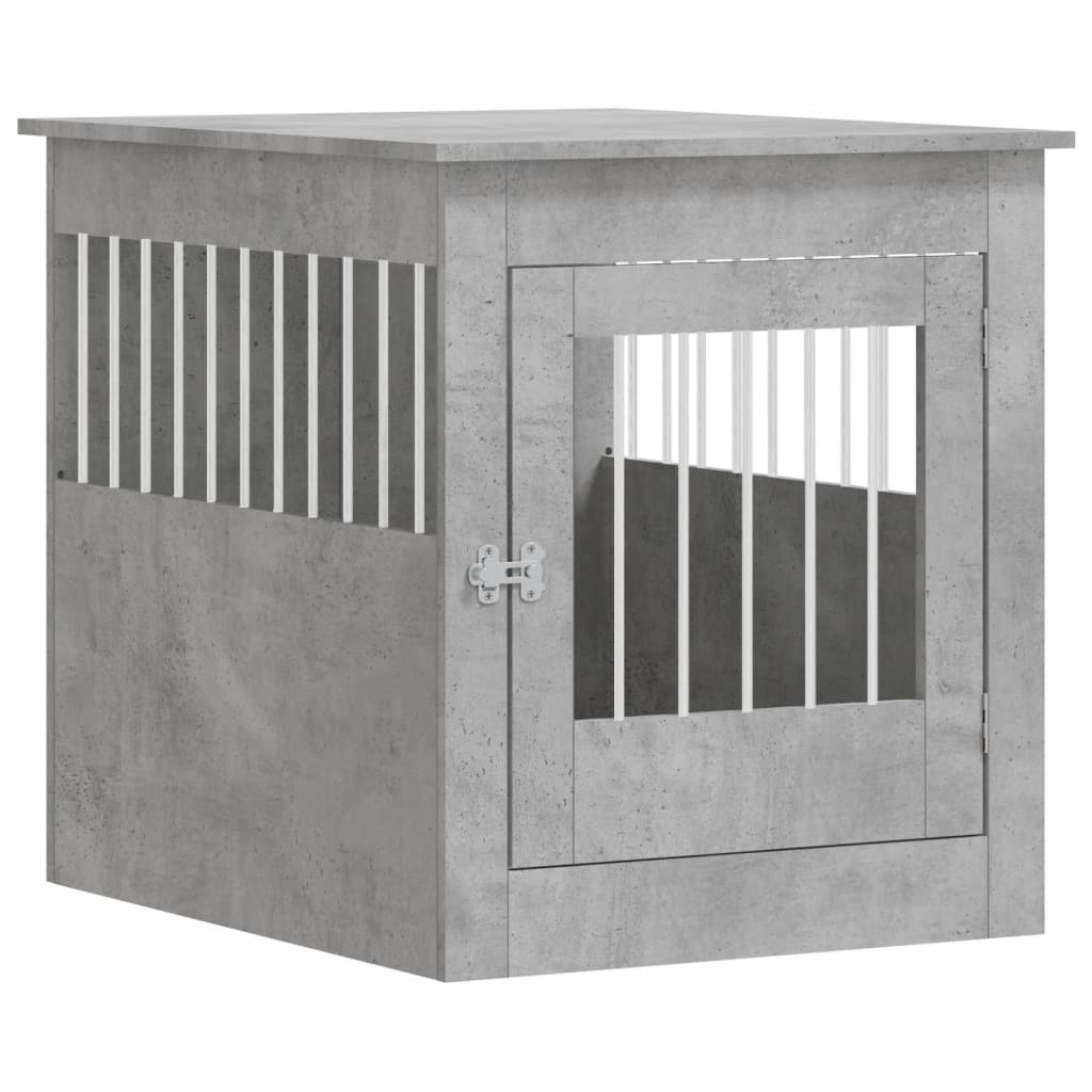 vidaXL Meuble de cage pour chiens gris béton 64,5x80x71 cm